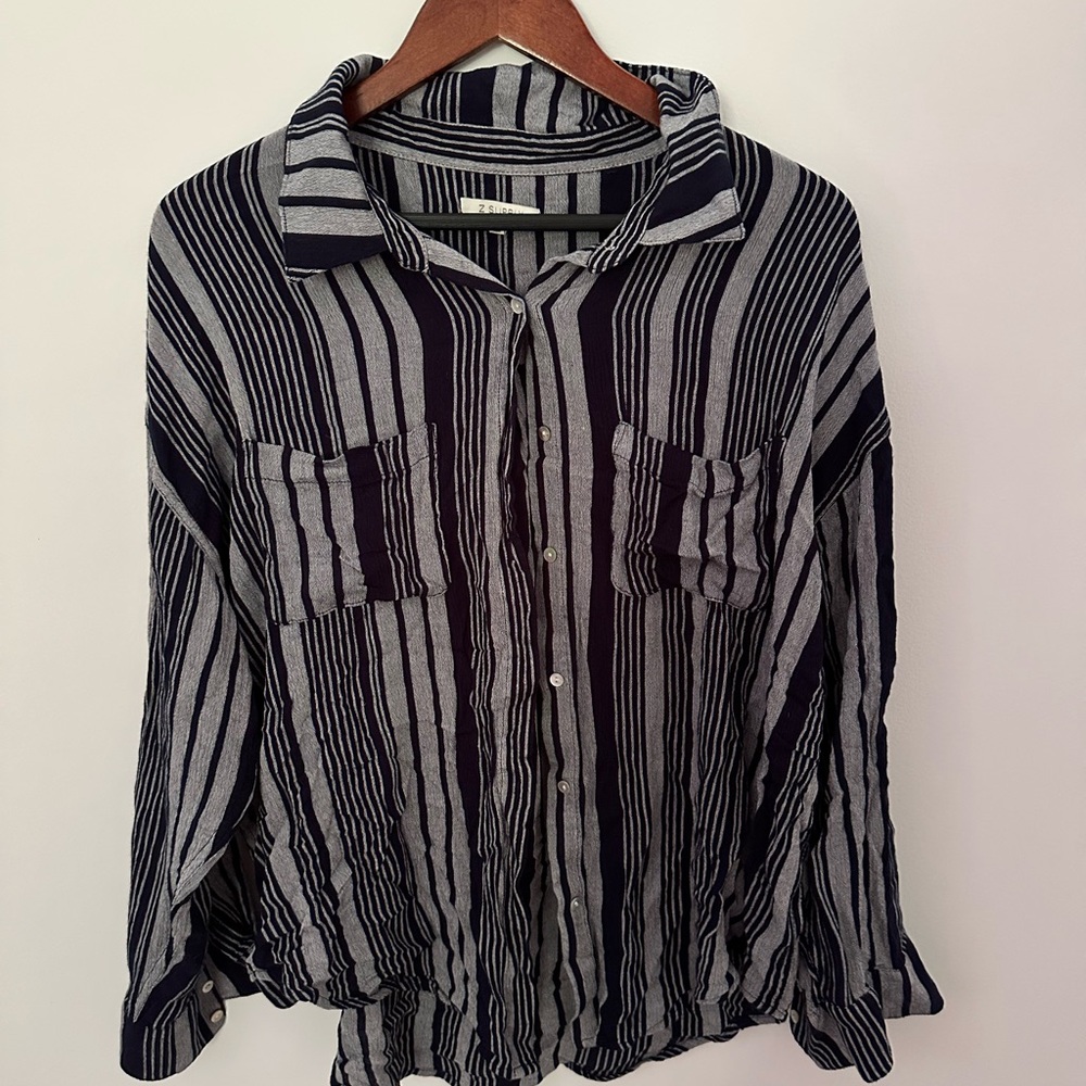 Striped Button-Up Shirt